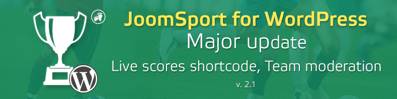 JoomSport 5.2 for WordPress - Live scores, Team moderation