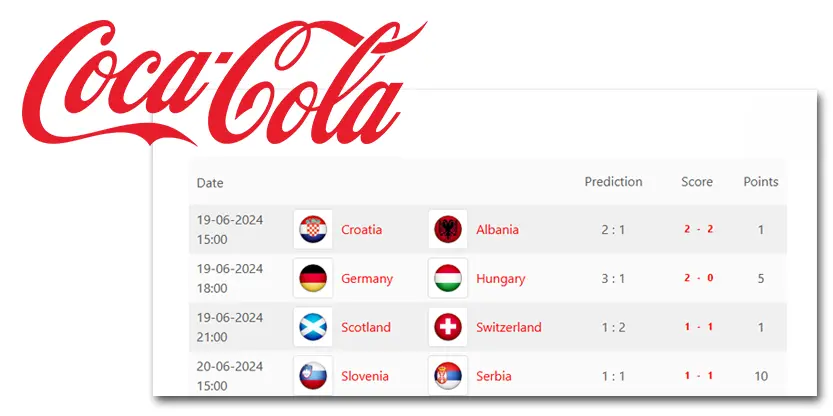 Coca-Cola uses JoomSport predictions & Statorium data